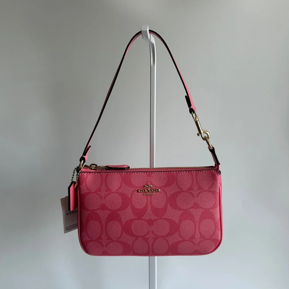 Coach Nolita 19 Pink Lemonade Signature Canvas‎ Wristlet Shoulder Bag NEW
